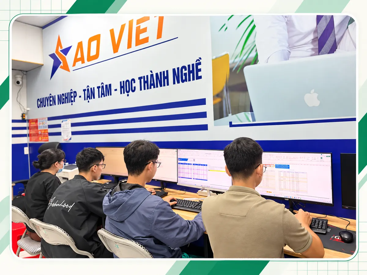 Ảnh minh họa thiết kế từ lớp tin học thực tế do chủ website cung cấp, dùng cho nội dung Excel: tổ chức danh sách lịch hẹn để lọc và kiểm tra dễ hơn.